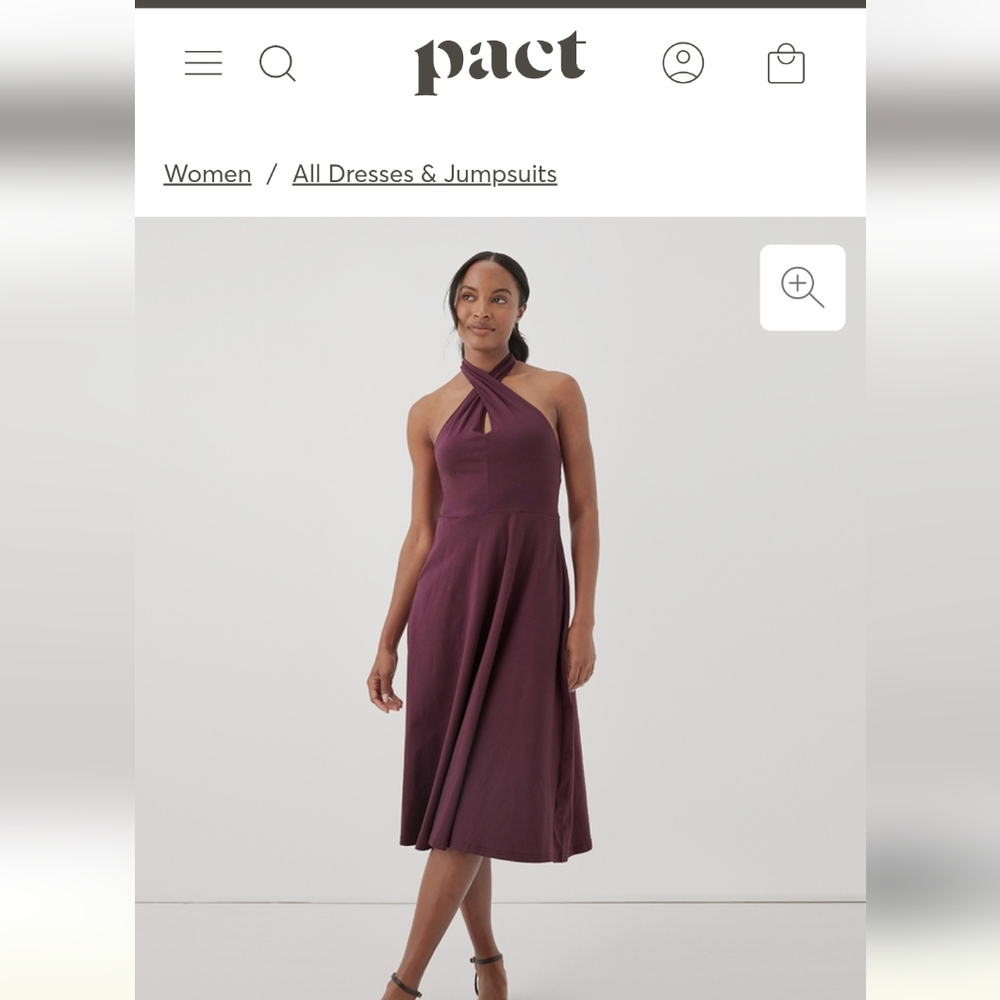 Pact fit & flare halter dress